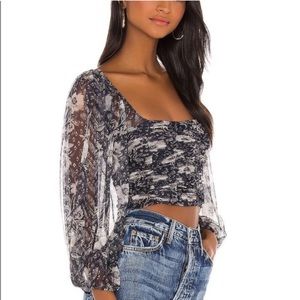 Free People mesh sleeve crop top!